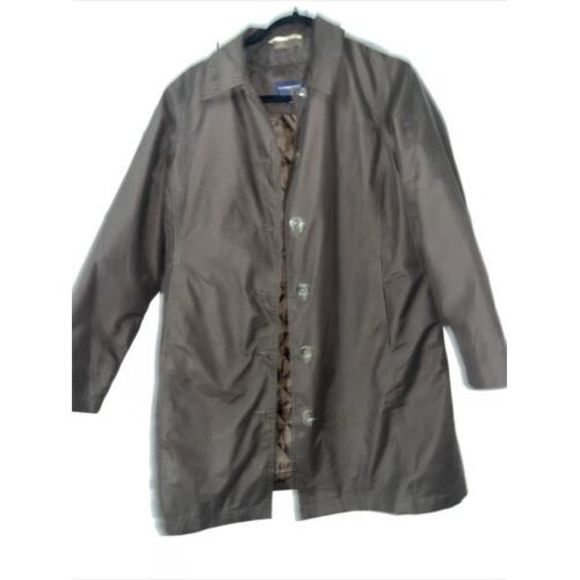 Lands' End Other - Lands End Brown Button Front Weatherproof Water Resistant Lined Raincoat M 10/12